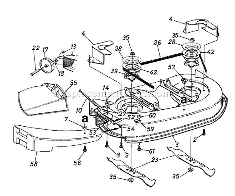 Page A Diagram and Parts List for 13BX694G401 1998 Yard Man Lawn Tractor